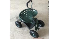 China Utility Garden Rolling Work Seat Steerable Rolling Garden Seat Four Wheels supplier