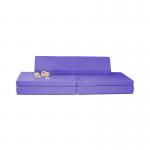 Purple Versatile Microsuede Fabric Foam Play Couch For Playroom