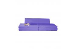 China Purple Versatile Microsuede Fabric Foam Play Couch For Playroom supplier