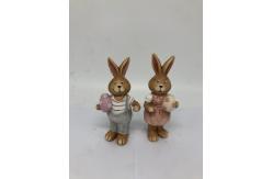 China Polyresin Rabbit Figurine Home Resin Garden Decor Handmade Craft supplier