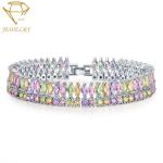 Colorful Brass 7.3 Inches Diamond Women's Bracelets AAA Stone for sale