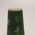 Vertical Ripple Double Wall Paper Cup Personalized Green Recyclable For Coffee