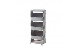 China High 100cm 3 Tier Tall Rolling Laundry Cart With 3 Removable Hamper supplier