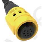 M19 Connector 9pin Yellow 5A Solder Overmolded Aluminum Alloy Shell Nylon IP67
