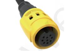 China M19 Connector 9pin Yellow 5A Solder Overmolded Aluminum Alloy Shell Nylon IP67 supplier