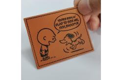 China PU Embossed / Metal Leather Patch Label Customized For Clothes Garment supplier