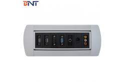 China Silver Desk Flip Up Power Data Jack Supply For Company Training Room supplier