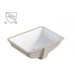 Ceramic Undermount Sink With Drainer , Rectangle Bathroom Vessel Sink for sale