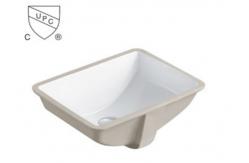 China Ceramic Undermount Sink With Drainer , Rectangle Bathroom Vessel Sink supplier