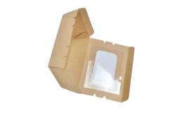 China Customized Eco-friendly Fast Food Grade Kraft Paper Takeaway Container supplier
