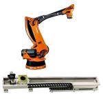 Palletizing Robotic Arm 5 Axis Kuka KR 180 PA With CNGBS Robot Guide Rail For Palletizing Robot for sale