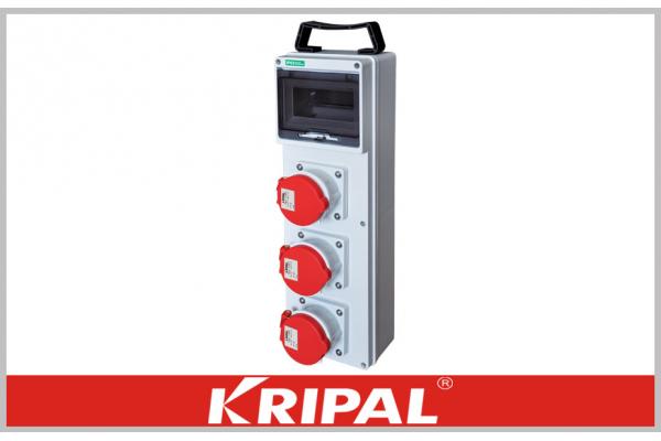 Portable 50 Amp Power Distribution Box with Outlet , IEC EN European Standad