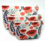 3 PCS cosmetic bag waterproof cosmetic bag large capacity pu leather, Bathroom, Storage (3 Sizes) (Orange sun flower) for sale