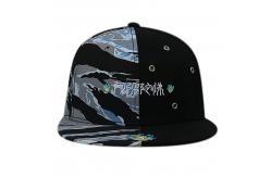 China Custom Chinese Style Flat Brim Snapback Hats / 6 Panel Camo Embroidered Snapback Hats supplier