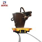 Steerable Electric Powered Ladle Transfer Cart For Material Foundry Factory