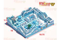 China Inflatable Castle Jump House With Big Slides ( Blue & White ) supplier