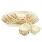 Portable Wood Biodegradable Disposable Tableware Plates Boat Shape for sale