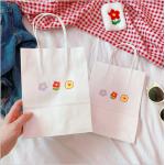Custom Printing Recyclable Paper Bags With Handles Flower Pattern for sale