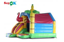 China 4.9x3.9x3.6mH Flamingo Commercial Kids Inflatable Bouncer Slide Combo supplier
