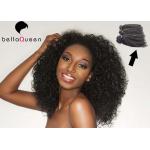 Full End Indian Virgin Hair Kinky Curly Natural Black 1b Human Hair Weft for sale