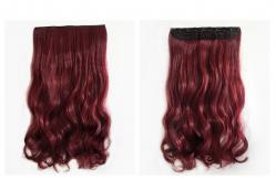 China Popular Golden Synthetic Clip In Hair Extensions Long Curly Hair Weft supplier