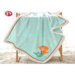 Super Soft Thick Baby Blanket , Short Plush Two Layer Blanket Lovely Cartoon Embroidery for sale