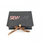 Customized Black Collapsible Gift Box With Ribbon