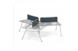 China Cheap White Modular Glass Office Staff Workstation For 3 Person supplier