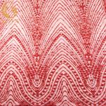 Nigeria Wedding Lace Fabrics Shiny Sequins 80% Nylon Handwork for sale
