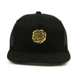 Adjustable Snapback Trucker Cap Mesh Hat Flat Bill Black  Cotton Twill Seam Tape for sale