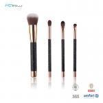 Plastic Handle 4Pcs Mini Cosmetic Makeup Brush Set Aluminium Ferrule for sale