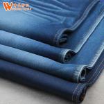 Non Slub Cotton Polyester Spandex Yarn Dyed Denim Fabric Dark Blue for sale