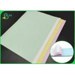 Wood Pulp Yellow Blue 48gsm 52gsm Blank Carbonless Paper Rolls For Receipt Printing for sale