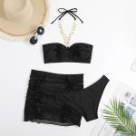 New Solid Strapless Bikini Style For Summer Beach Black Sexy Swimwear New Type Comfortable Upf50+ for sale