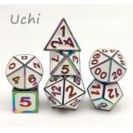 Hand Pouring Metal RPG Dice 7 Piece Set Multipurpose Lightweight for sale