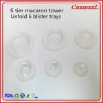 French 6 Tier Macaron Tower Stand Round Clear Plastic Cupcake Stand