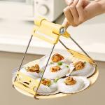 Anti Scald Clip Hot Dish Non Slip Gripper Plate Bowl Clip Holder Retriever Tongs Silicone Handle Kitchen Tool for sale