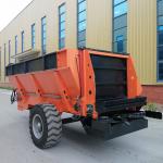 Trailed Hydraulic Fertilizer Manure Farm Spreader Carriage Trailer Double Discs Chain for sale