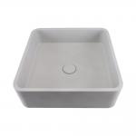 Square Shape Concrete Wash Basin With Center Drain Location In Functional Design