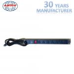 1U 15A 6 Way Metered Rack Mount Patch Panel High Power With 19 Inch Length for sale