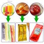 CE Certification LC-60YB Automatic Sauce Packaging Machine 2. 10g Small Bag Paste Packaging Machine, Back Seal with Heating Stirring, Ketchup Peanut Butter Salad Dressing Packer