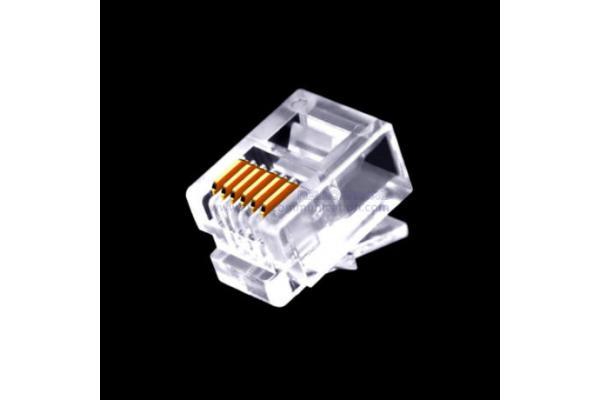 Cat3 6P6C RJ11 Connector Plug Accessories Nickel Shield Plating