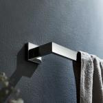 Brushed Silver Bathroom Towel Bars Wall Mounted Modern Square Towel Holder for sale