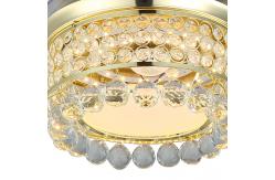 China 100mm Diameter LED Ceiling Light Lumen 9W Stamped Aluminum Crystal Lampshade supplier
