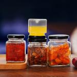 Square Bee Honey Glass Candy Jars , Durable Glass Food Container Easy To Use