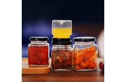 China Square Bee Honey Glass Candy Jars , Durable Glass Food Container Easy To Use supplier