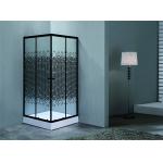Stylish Square Shower Enclosures With Black mosaic patterned Glass For Modern for sale
