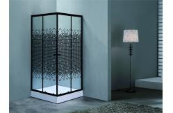 China Stylish Square Shower Enclosures With Black mosaic patterned Glass For Modern supplier