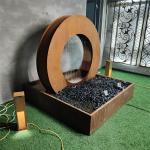 ISO9001 Square Outdoor Water Fountain Sculpture 4.9ft With LED for sale