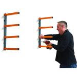 Wall Mount Wood Organizer Lumber Storage Metal Rack with 4-Level for Indoor and Outdoor Use for sale